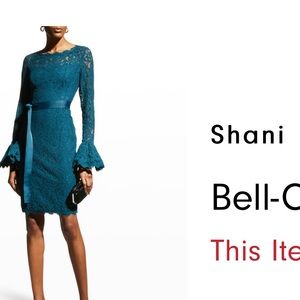 Shani size 2 azure lace dress with bell sleeves!  Worn once!